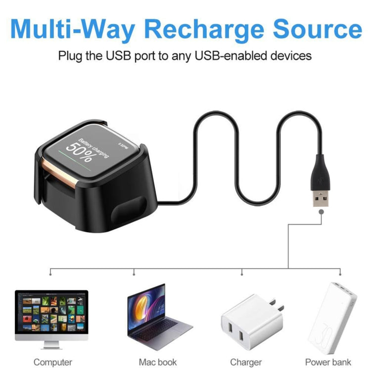 Per supporto base base di ricarica per caricabatterie Fitbit Versa 2 con cavo di ricarica da 1 m