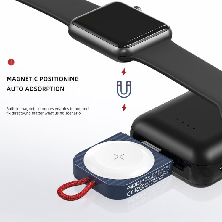 Caricabatterie wireless magnetico portatile ROCK W26 per Apple Watch, W26 USB Interface