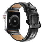 Cinturino in pelle con fibbia nera per Apple Watch serie 8 e 7 41 mm / SE 2 e 6 e SE e 5 e 4 40 mm / 3 e 2 e 1 38 mm, For Apple Watch Series 8&7 41mm / SE 2&6&SE&5&4 40mm / 3&2&1 38mm
