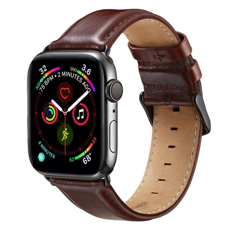 Cinturino in pelle con fibbia nera per Apple Watch serie 8 e 7 41 mm / SE 2 e 6 e SE e 5 e 4 40 mm / 3 e 2 e 1 38 mm, For Apple Watch Series 8&7 41mm / SE 2&6&SE&5&4 40mm / 3&2&1 38mm