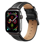 Cinturino in pelle con fibbia nera per Apple Watch Ultra 49 mm / Serie 8 e 7 45 mm / SE 2 e 6 e SE e 5 e 4 44 mm / 3 e 2 e 1 42 mm, For Apple Watch Ultra 49mm / Series 8&7 45mm / SE 2&6&SE&5&4 44mm / 3&2&1 42mm