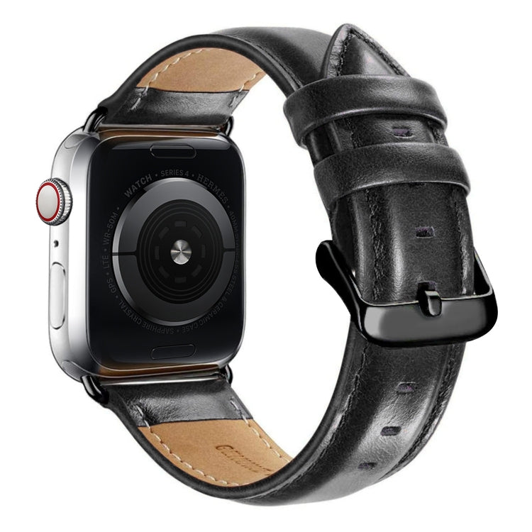 Cinturino in pelle con fibbia nera per Apple Watch Ultra 49 mm / Serie 8 e 7 45 mm / SE 2 e 6 e SE e 5 e 4 44 mm / 3 e 2 e 1 42 mm, For Apple Watch Ultra 49mm / Series 8&7 45mm / SE 2&6&SE&5&4 44mm / 3&2&1 42mm