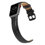 Cinturino in pelle con fibbia nera per Apple Watch Ultra 49 mm / Serie 8 e 7 45 mm / SE 2 e 6 e SE e 5 e 4 44 mm / 3 e 2 e 1 42 mm, For Apple Watch Ultra 49mm / Series 8&7 45mm / SE 2&6&SE&5&4 44mm / 3&2&1 42mm