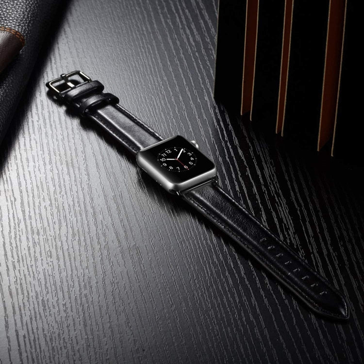Cinturino in pelle con fibbia nera per Apple Watch Ultra 49 mm / Serie 8 e 7 45 mm / SE 2 e 6 e SE e 5 e 4 44 mm / 3 e 2 e 1 42 mm, For Apple Watch Ultra 49mm / Series 8&7 45mm / SE 2&6&SE&5&4 44mm / 3&2&1 42mm