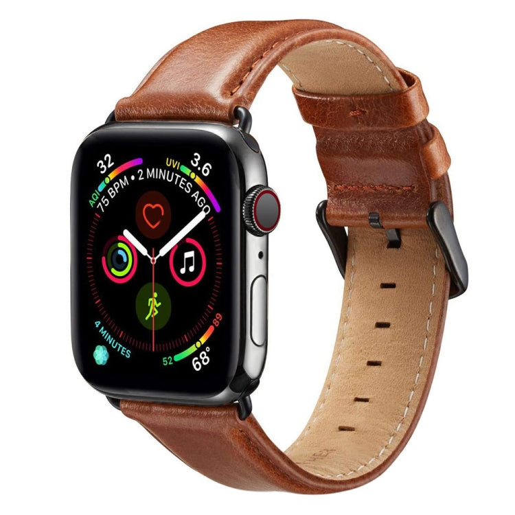 Cinturino in pelle con fibbia nera per Apple Watch Ultra 49 mm / Serie 8 e 7 45 mm / SE 2 e 6 e SE e 5 e 4 44 mm / 3 e 2 e 1 42 mm, For Apple Watch Ultra 49mm / Series 8&7 45mm / SE 2&6&SE&5&4 44mm / 3&2&1 42mm