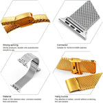 Cinturino per orologio milanese in acciaio inossidabile 304 con connettore per Apple Watch Ultra 49 mm / Serie 8 e 7 45 mm / SE 2 e 6 e SE e 5 e 4 44 mm / 3 e 2 e 1 42 mm, For Apple Watch Series  7  45mm / & 6 & SE & 5 & 4 44mm