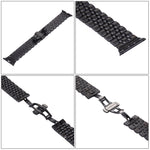 Cinturino per orologio in acciaio inossidabile con fibbia a farfalla nascosta 7 perline per Apple Watch 42mm (oro argento), 20mm Women