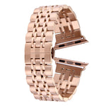 Cinturino per orologio in acciaio inossidabile con fibbia a farfalla nascosta 7 perline per Apple Watch 42mm (oro argento), 20mm Women