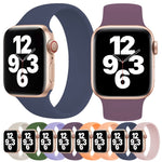 Per Apple Watch Series 8&7 41mm / SE 2&6&SE&5&4 40mm / 3&2&1 38mm Cinturino elastico in silicone tinta unita, Taglia:S 130mm