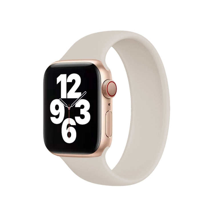 Per Apple Watch Series 8 e 7 41 mm / SE 2 e 6 e SE e 5 e 4 40 mm / 3 e 2 e 1 38 mm cinturino elastico in silicone tinta unita, misura: M 143 mm