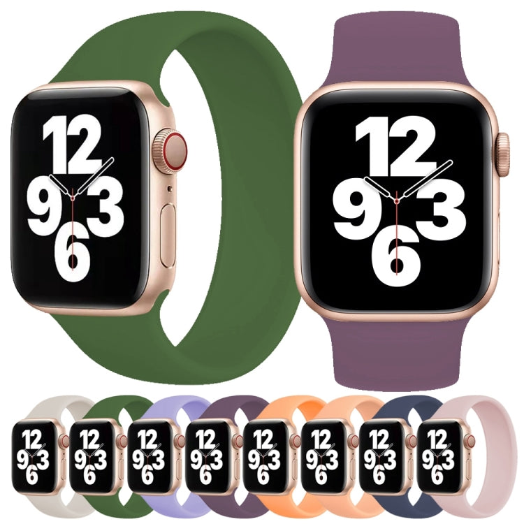 Per Apple Watch Series 8 e 7 41 mm / SE 2 e 6 e SE e 5 e 4 40 mm / 3 e 2 e 1 38 mm cinturino elastico in silicone tinta unita, misura: M 143 mm