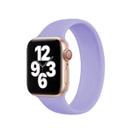 Per Apple Watch Series 8&7 41mm / SE 2&6&SE&5&4 40mm / 3&2&1 38mm Cinturino in silicone elastico tinta unita, misura: L 156mm