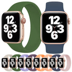 Per Apple Watch Series 8&7 41mm / SE 2&6&SE&5&4 40mm / 3&2&1 38mm Cinturino in silicone elastico tinta unita, misura: L 156mm