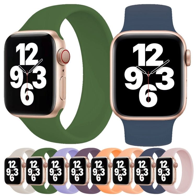 Per Apple Watch Series 8&7 41mm / SE 2&6&SE&5&4 40mm / 3&2&1 38mm Cinturino in silicone elastico tinta unita, misura: L 156mm