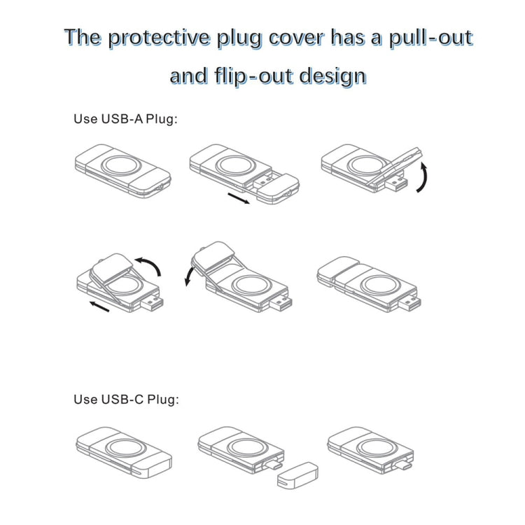 Caricabatterie rapido wireless magnetico USB / tipo C U8 per la serie Apple Watch, U8