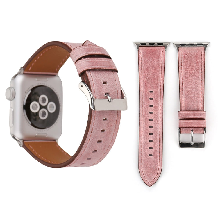 Per Apple Watch Series 8&7 41mm / SE 2&6&SE&5&4 40mm / 3&2&1 38mm Cinturino in vera pelle stile fresco, 38mm