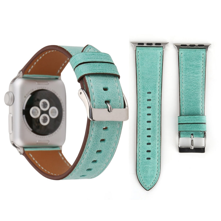Per Apple Watch Series 8&7 41mm / SE 2&6&SE&5&4 40mm / 3&2&1 38mm Cinturino in vera pelle stile fresco, 38mm