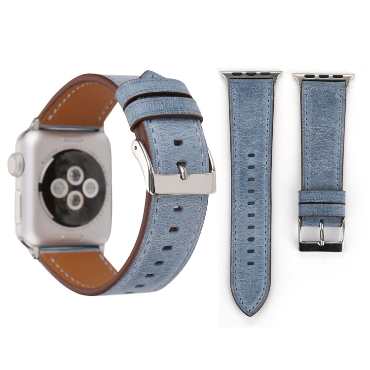 Per Apple Watch Series 8&7 41mm / SE 2&6&SE&5&4 40mm / 3&2&1 38mm Cinturino in vera pelle stile fresco, 38mm