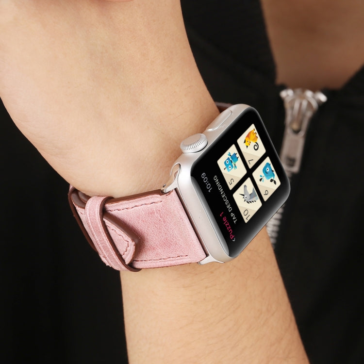 Per Apple Watch Ultra 49mm / Serie 8 e 7 45 mm / SE 2 e 6 e SE e 5 e 4 44 mm / 3 e 2 e 1 42 mm Cinturino in vera pelle stile fresco, 42mm
