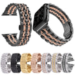 Cinturino per orologio da uomo in acciaio inossidabile con fibbia a farfalla nascosta da 22 mm per Apple Watch 38 mm, 22mm Men