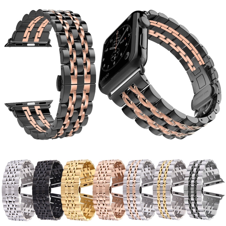 Cinturino per orologio da uomo in acciaio inossidabile con fibbia a farfalla nascosta da 22 mm per Apple Watch 38 mm, 22mm Men