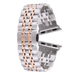 Cinturino per orologio da uomo in acciaio inossidabile con fibbia a farfalla nascosta da 22 mm per Apple Watch 42 mm, 22mm Men