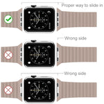 Per cinturino in pelle PU con chiusura magnetica ad anello da 38 mm per Apple Watch