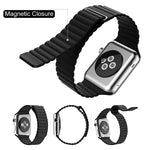 Per cinturino in pelle PU con chiusura magnetica ad anello da 38 mm per Apple Watch