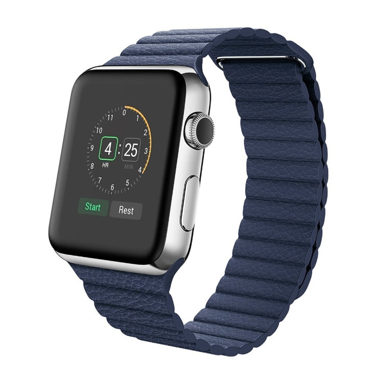 Per cinturino in pelle PU con chiusura magnetica ad anello da 42 mm per Apple Watch