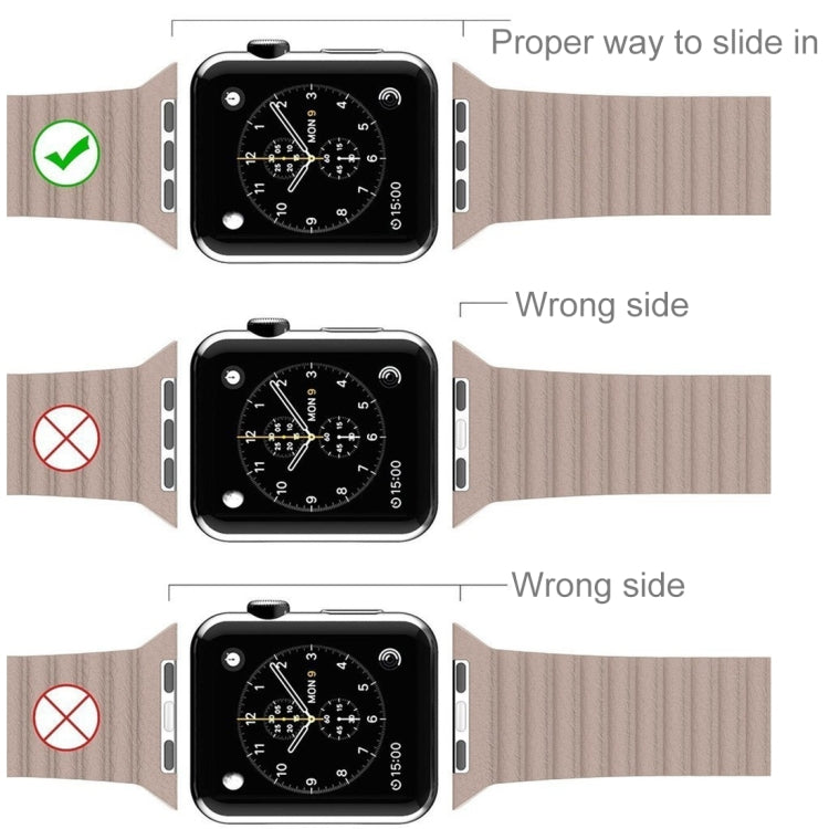 Per cinturino in pelle PU con chiusura magnetica ad anello da 42 mm per Apple Watch