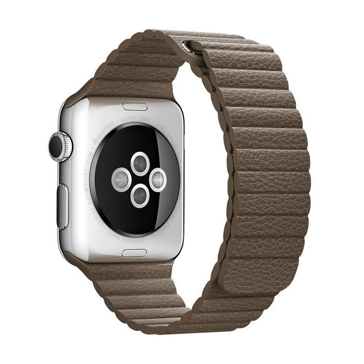 Per cinturino in pelle PU con chiusura magnetica ad anello da 42 mm per Apple Watch