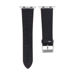 Per Apple Watch Serie 8 e 7 41 mm / SE 2 e 6 e SE e 5 e 4 40 mm / 3 e 2 e 1 38 mm Cinturino per orologio con motivo a fori in vera pelle semplice e alla moda, 38mm