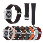 Per Apple Watch Serie 8 e 7 41 mm / SE 2 e 6 e SE e 5 e 4 40 mm / 3 e 2 e 1 38 mm Cinturino per orologio con motivo a fori in vera pelle semplice e alla moda, 38mm