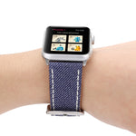 Per Apple Watch Serie 8 e 7 41 mm / SE 2 e 6 e SE e 5 e 4 40 mm / 3 e 2 e 1 38 mm Cinturino per orologio modello cowboy in vera pelle moda semplice, 38mm