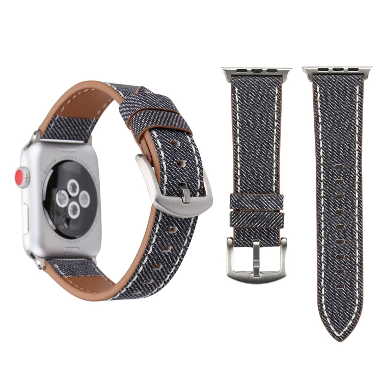 Per Apple Watch Serie 8 e 7 41 mm / SE 2 e 6 e SE e 5 e 4 40 mm / 3 e 2 e 1 38 mm Cinturino per orologio modello cowboy in vera pelle moda semplice, 38mm