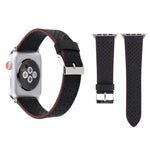 Per Apple Watch Ultra 49mm / Serie 8 e 7 45 mm / SE 2 e 6 e SE e 5 e 4 44 mm / 3 e 2 e 1 42 mm Cinturino per orologio con motivo a fori in vera pelle semplice e alla moda, 42mm