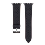 Per Apple Watch Ultra 49mm / Serie 8 e 7 45 mm / SE 2 e 6 e SE e 5 e 4 44 mm / 3 e 2 e 1 42 mm Cinturino per orologio con motivo a fori in vera pelle semplice e alla moda, 42mm
