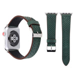Per Apple Watch Ultra 49mm / Serie 8 e 7 45 mm / SE 2 e 6 e SE e 5 e 4 44 mm / 3 e 2 e 1 42 mm Cinturino per orologio con motivo a fori in vera pelle semplice e alla moda, 42mm