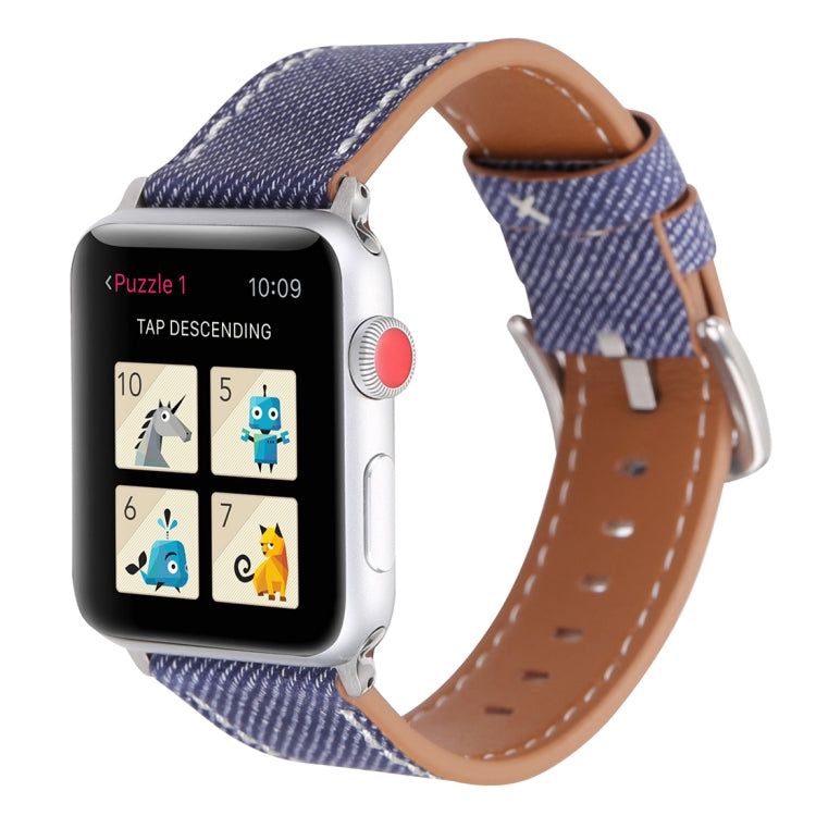 Per Apple Watch Ultra 49mm / Serie 8 e 7 45 mm / SE 2 e 6 e SE e 5 e 4 44 mm / 3 e 2 e 1 42 mm Cinturino per orologio modello cowboy in vera pelle moda semplice, 42mm
