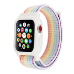 Per Apple Watch Serie 7 45 mm / 6 e SE e 5 e 4 44 mm / 3 e 2 e 1 42 mm Cinturino in nylon con chiusura a strappo, For Apple Watch Series 7 45mm / 6 & SE & 5 & 4 44mm / 3 & 2 & 1 42mm                                                                      ...