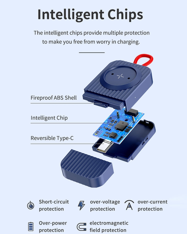 Caricabatterie wireless magnetico portatile ROCK W26 per interfaccia Huawei Watch GT / GT2 / Honor Magic Type-C