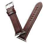 Cinturino in pelle per orologio retrò Denior Oil Wax per Apple Watch serie 7 45 mm / 6 e SE e 5 e 4 44 mm / 3 e 2 e 1 42 mm
