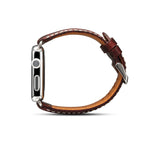 Cinturino in pelle per orologio retrò Denior Oil Wax per Apple Watch serie 7 45 mm / 6 e SE e 5 e 4 44 mm / 3 e 2 e 1 42 mm