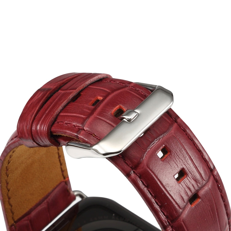 Denior Orologio in pelle di coccodrillo Cinturino in pelle di vacchetta per Apple Watch Serie 7 45 mm / 6 e SE e 5 e 4 44 mm / 3 e 2 e 1 42 mm