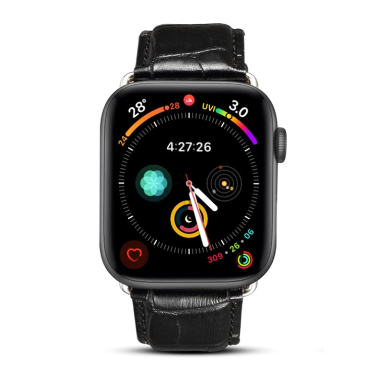 Denior Orologio in pelle di coccodrillo Cinturino in pelle di vacchetta per Apple Watch Serie 7 45 mm / 6 e SE e 5 e 4 44 mm / 3 e 2 e 1 42 mm