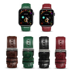 Denior cinturino in pelle di coccodrillo per orologio in pelle di vacchetta per Apple Watch serie 8 e 7 41 mm / SE 2 e 6 e SE e 5 e 4 40 mm / 3 e 2 e 1 38 mm