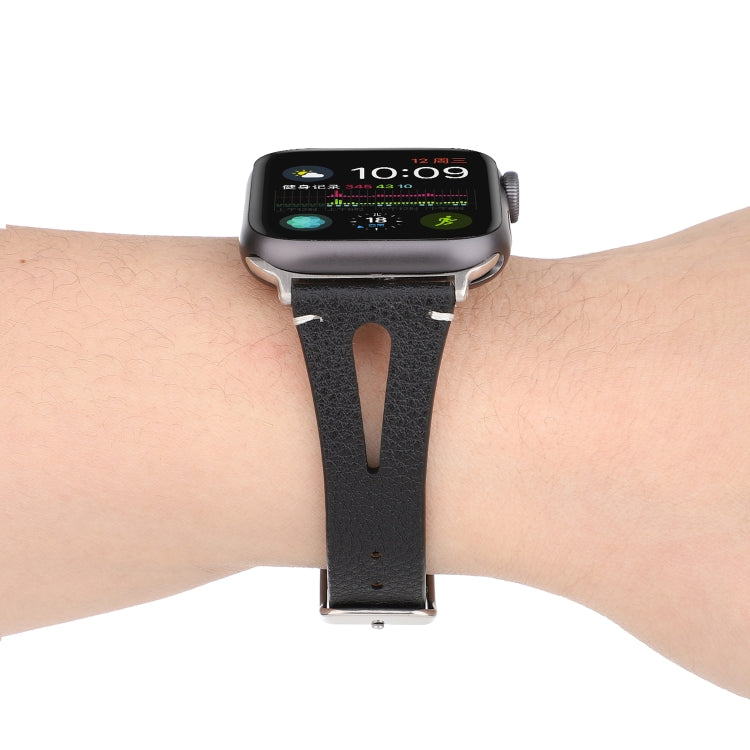 Cinturino in pelle semplice a V per Apple Watch