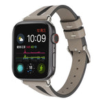 Cinturino in pelle semplice a forma di V per Apple Watch Ultra 49 mm / Serie 8 e 7 45 mm / SE 2 e 6 e SE e 5 e 4 44 mm / 3 e 2 e 1 42 mm
