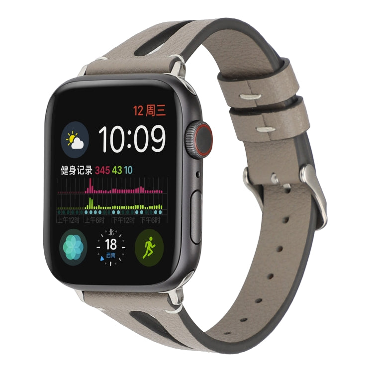 Cinturino in pelle semplice a forma di V per Apple Watch Ultra 49 mm / Serie 8 e 7 45 mm / SE 2 e 6 e SE e 5 e 4 44 mm / 3 e 2 e 1 42 mm