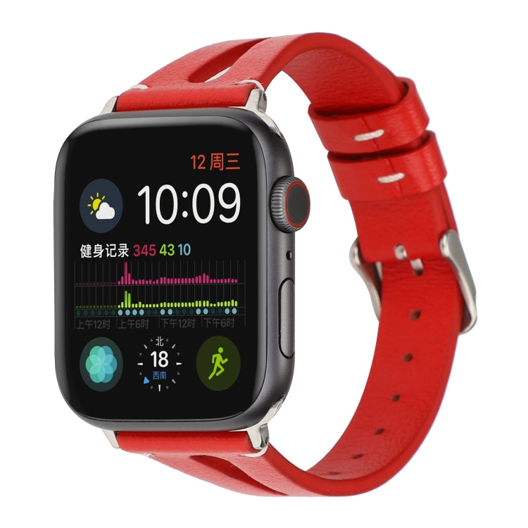 Cinturino in pelle semplice a forma di V per Apple Watch Ultra 49 mm / Serie 8 e 7 45 mm / SE 2 e 6 e SE e 5 e 4 44 mm / 3 e 2 e 1 42 mm